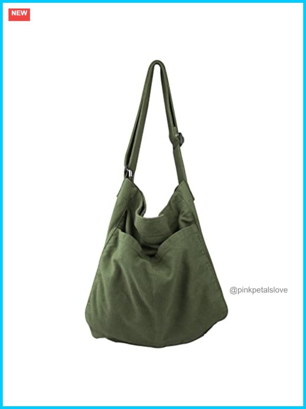 Canvas Hobo Crossbody Shoulder Tote Bag with Multi-Pocket